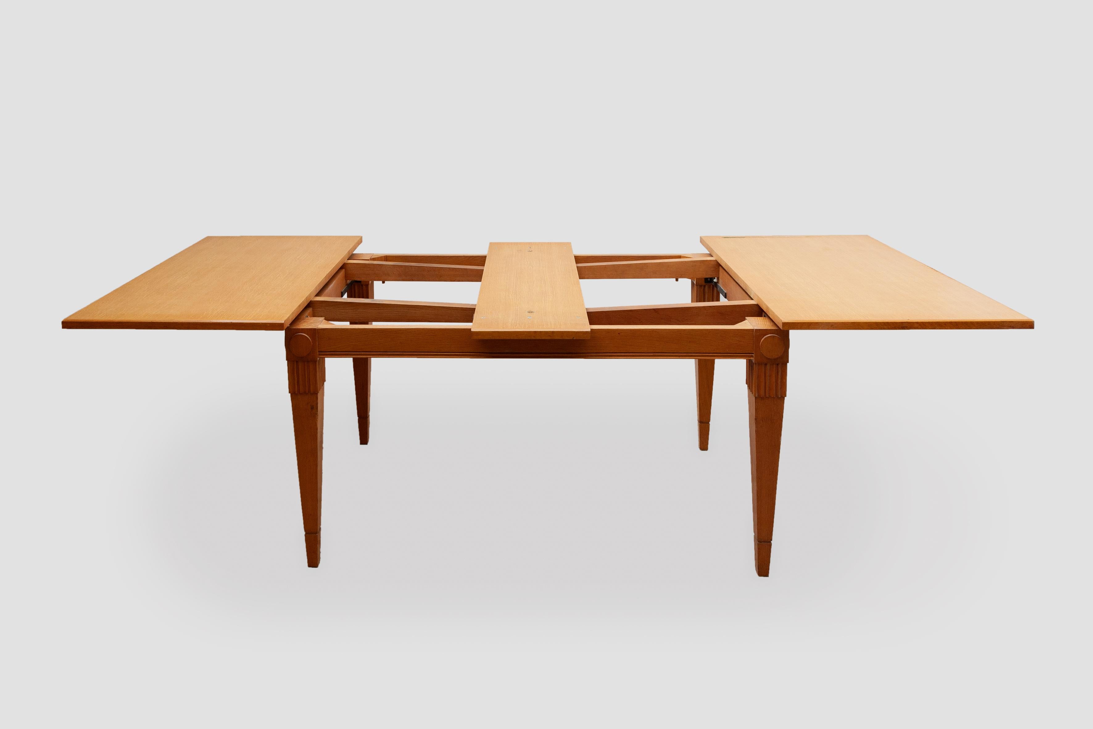 Table de salle à manger à rallonge De Coene, Belgique, années 1940 Bon état - En vente à Antwerp, BE