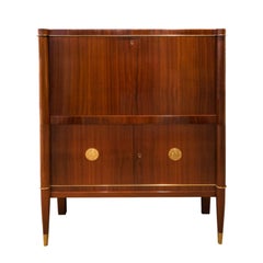 De Coene Freres Art Deco Cabinet in Mahagony with Bronze Medallions, 1930s