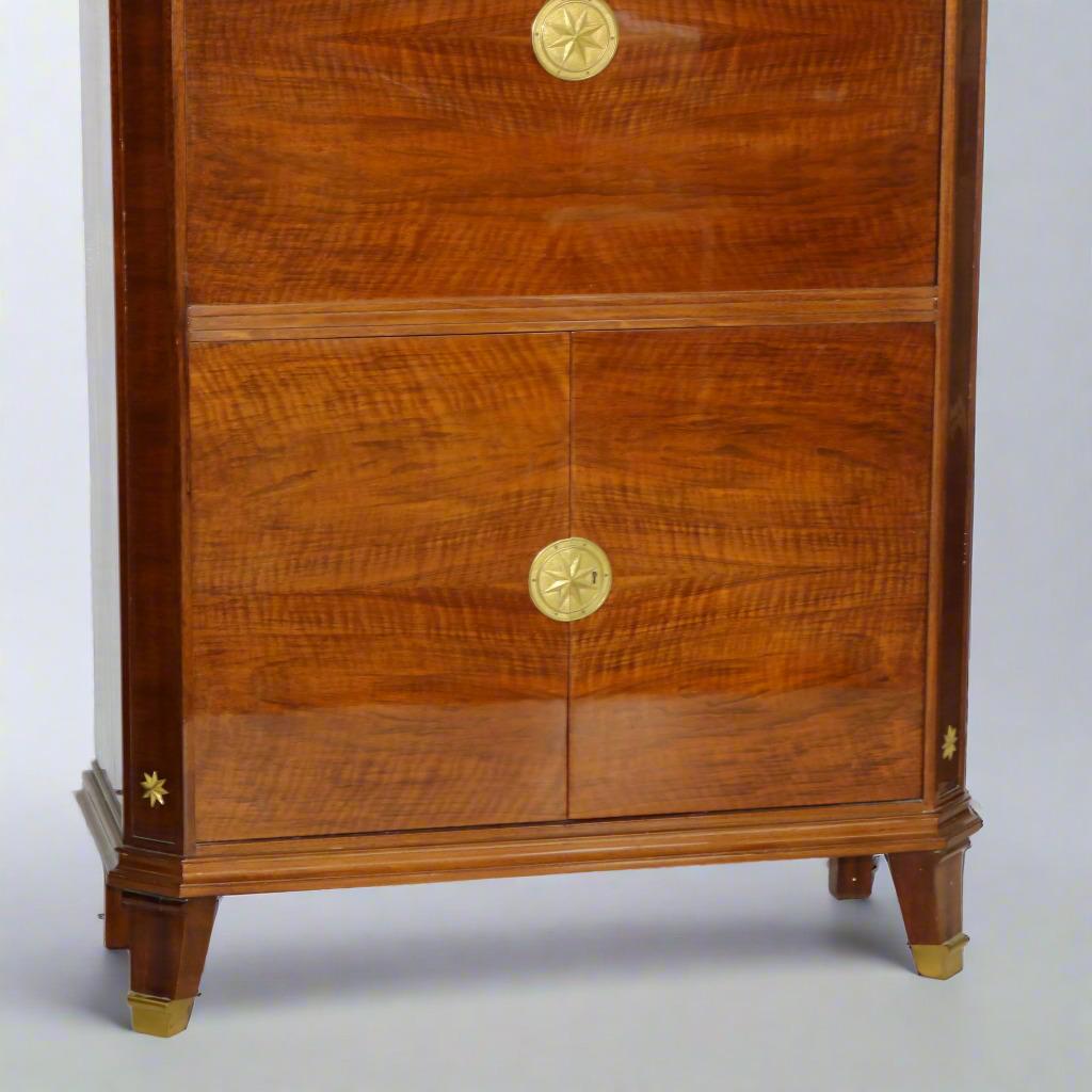 20th Century De Coene Freres Art Deco Period Walnut Bar Belgium For Sale