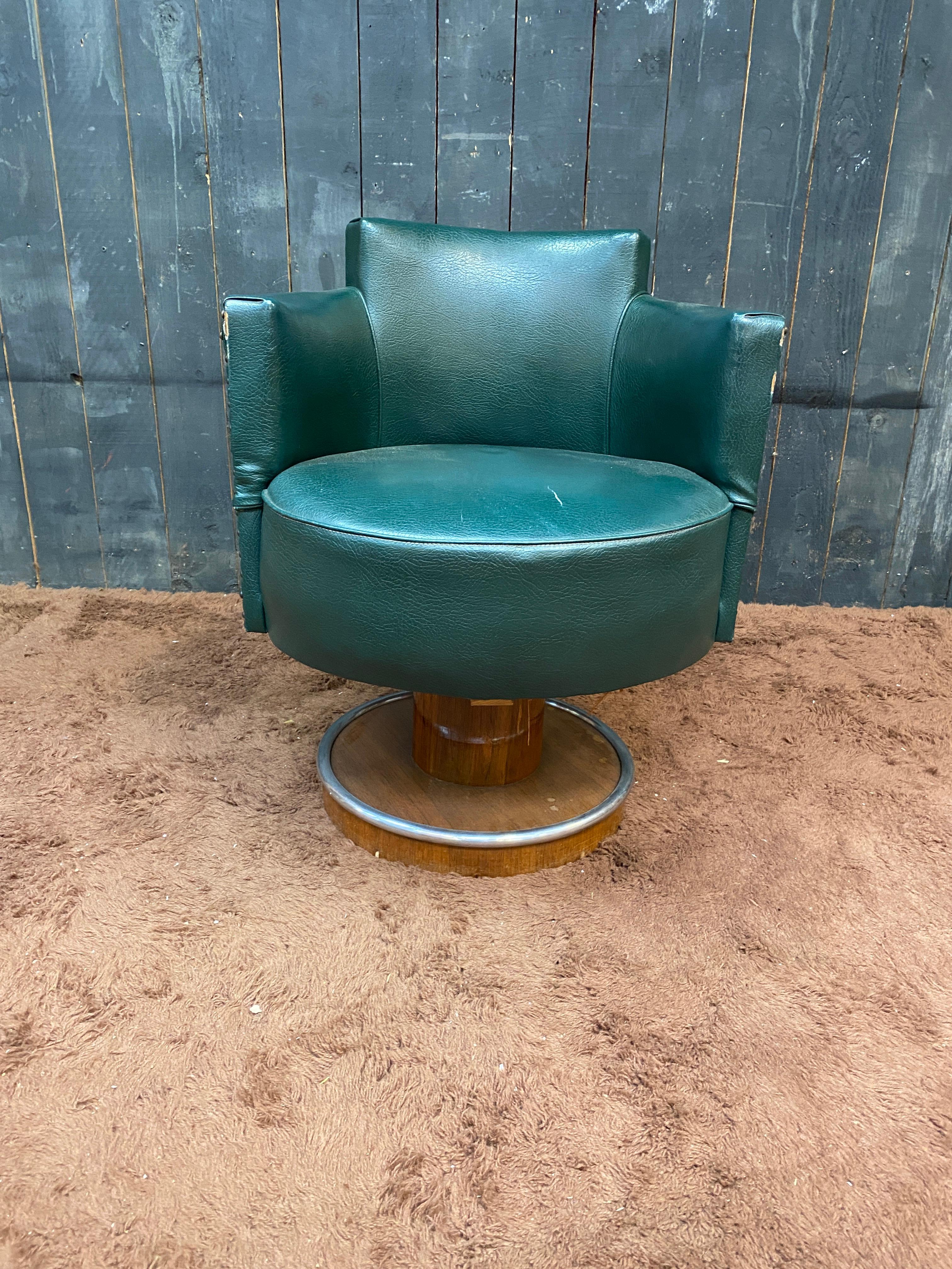 Milieu du XXe siècle De coene Freres, fauteuil pivotant Art déco circa 1930 en vente