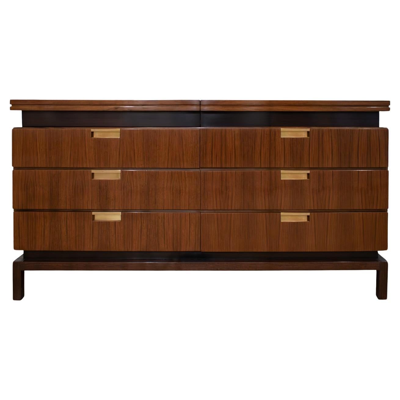 De Coene Frères Beautifully Tailored Chest of Drawers with Built-In Vanity 1960s