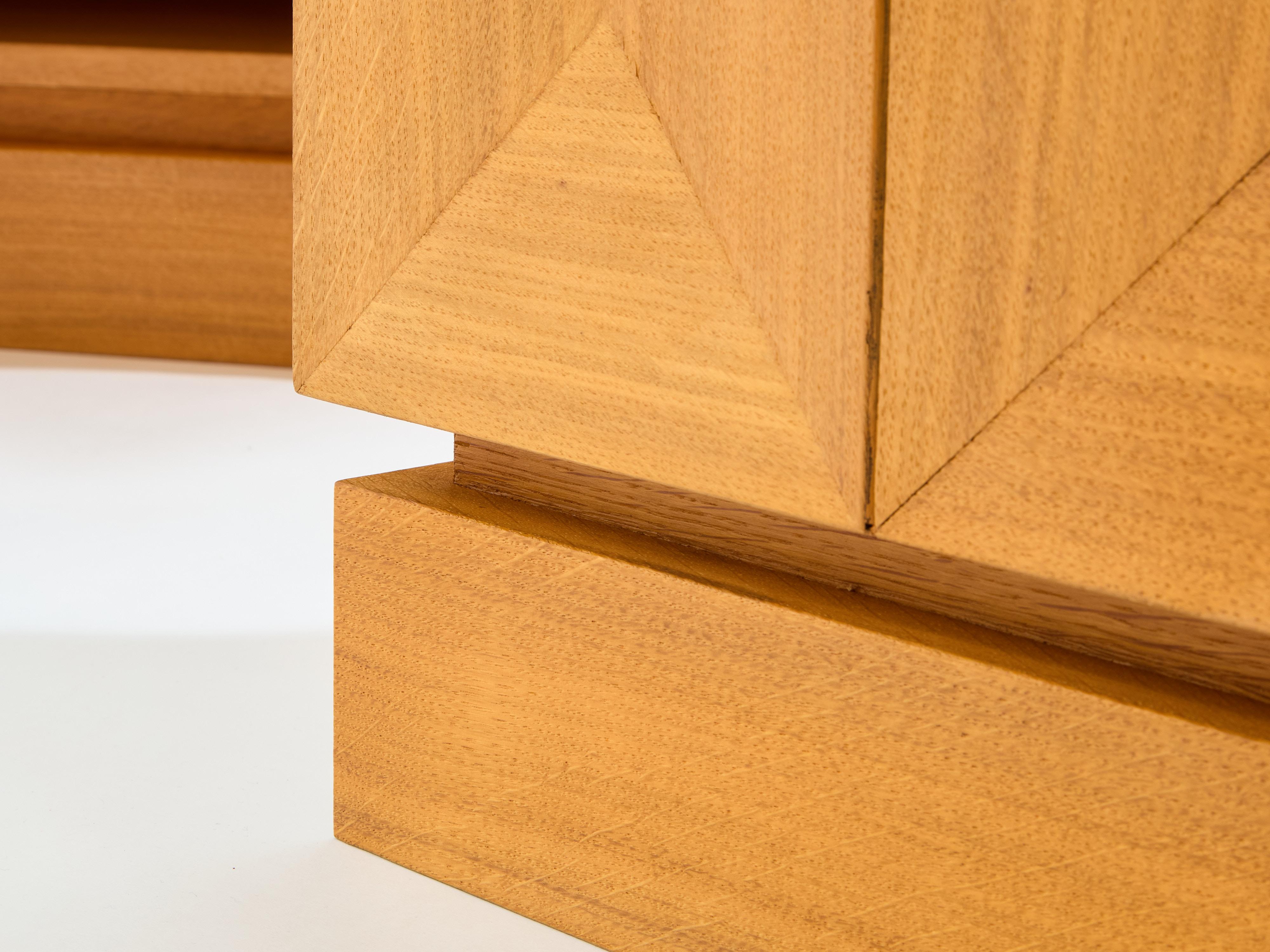 De Coene Frères brutalist oak bedside tables 1970 3