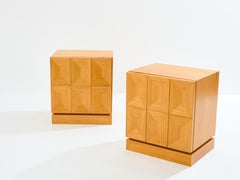 De Coene Frères tables de chevet brutalistes en Oak Oak 1970