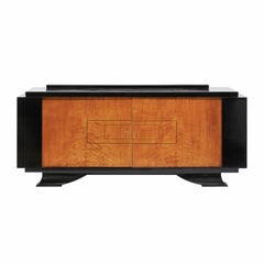 Vintage De Coène Frères Brutalist Period Stained Oak Sideboard with Contrasting Colors