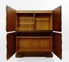 De Coene Freres Kortrijkse Brustalist Dark Oak Highboard Cabinet