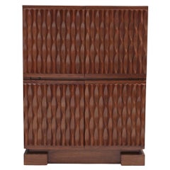De Coene Freres Kortrijkse Brustalist Dark Oak Highboard Cabinet