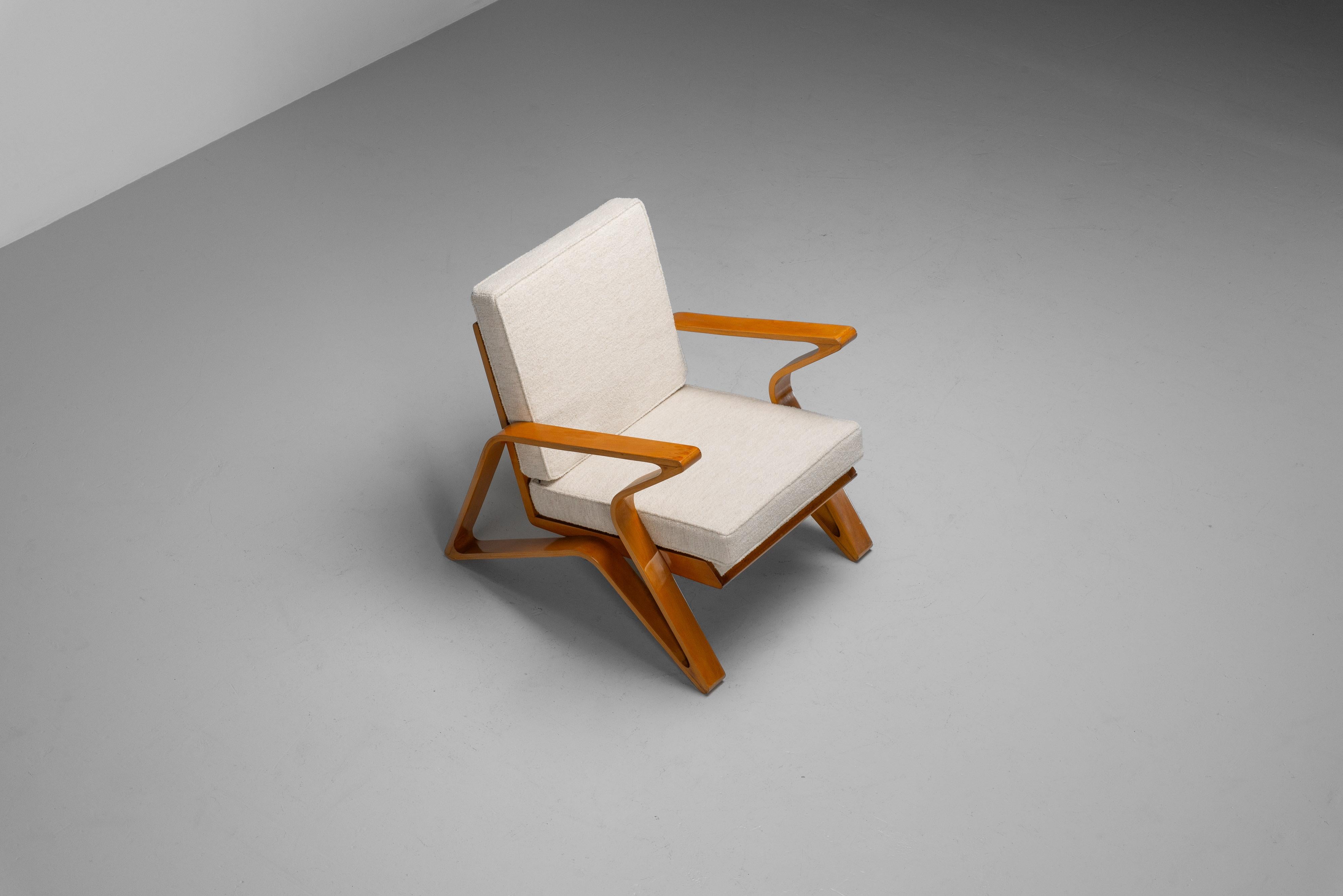 De Coene Frères lounge chair Belgium 1950 In Good Condition For Sale In Roosendaal, Noord Brabant