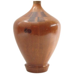 De Coene Freres Modernist Mahogany Marquetry Vase