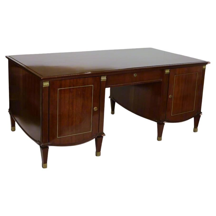 DE COENE FRÈRES Neoclassical Mahogany Desk, Belgium For Sale