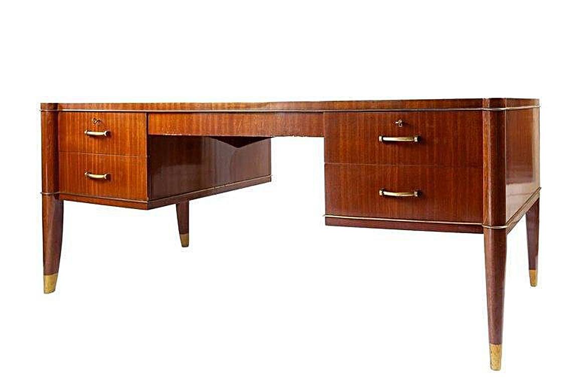 Milieu du XXe siècle De Coene, large art deco desk circa 1930 en vente