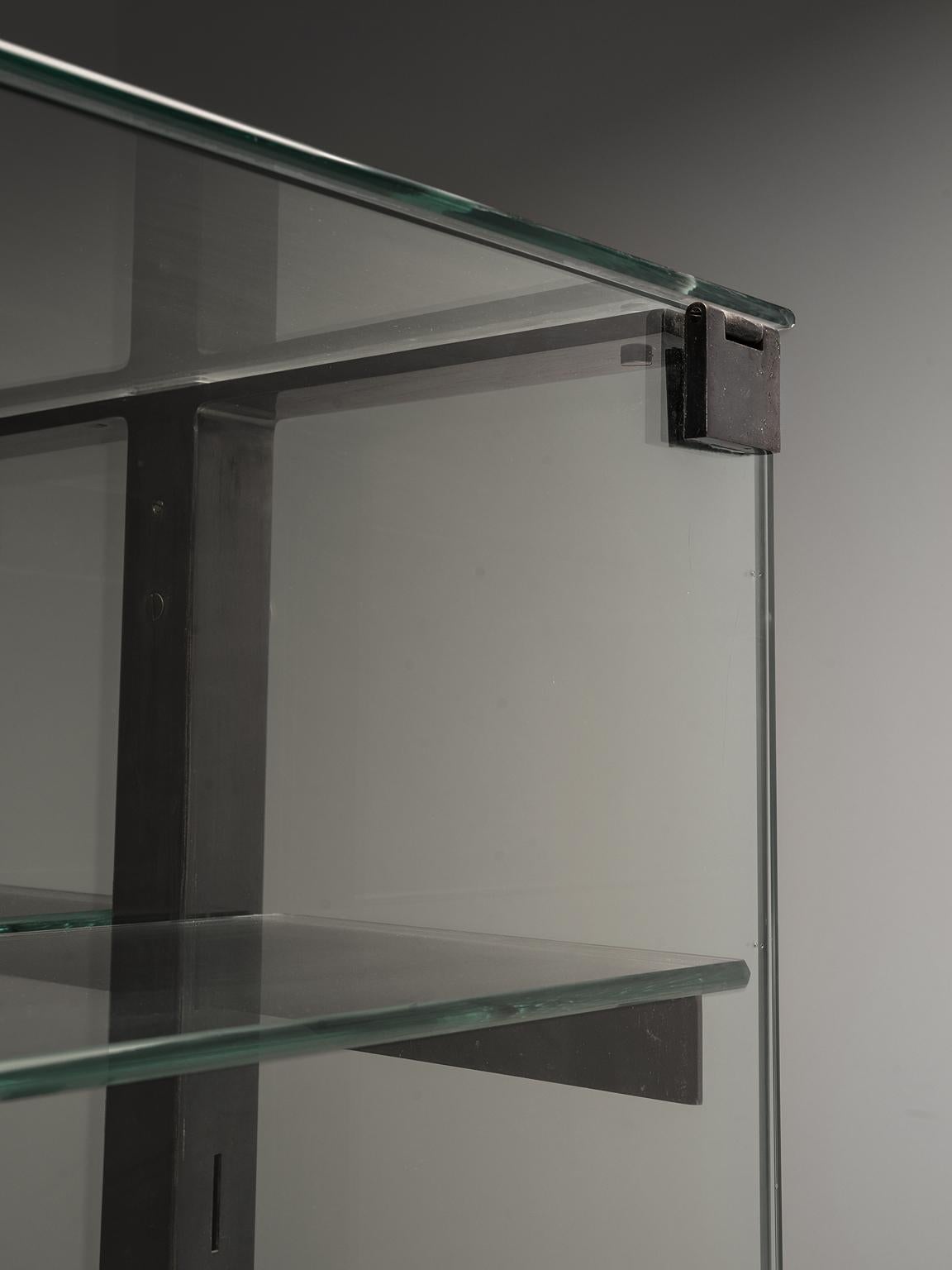 Mid-20th Century De Coene Large Set of Showcases with Steel Legs