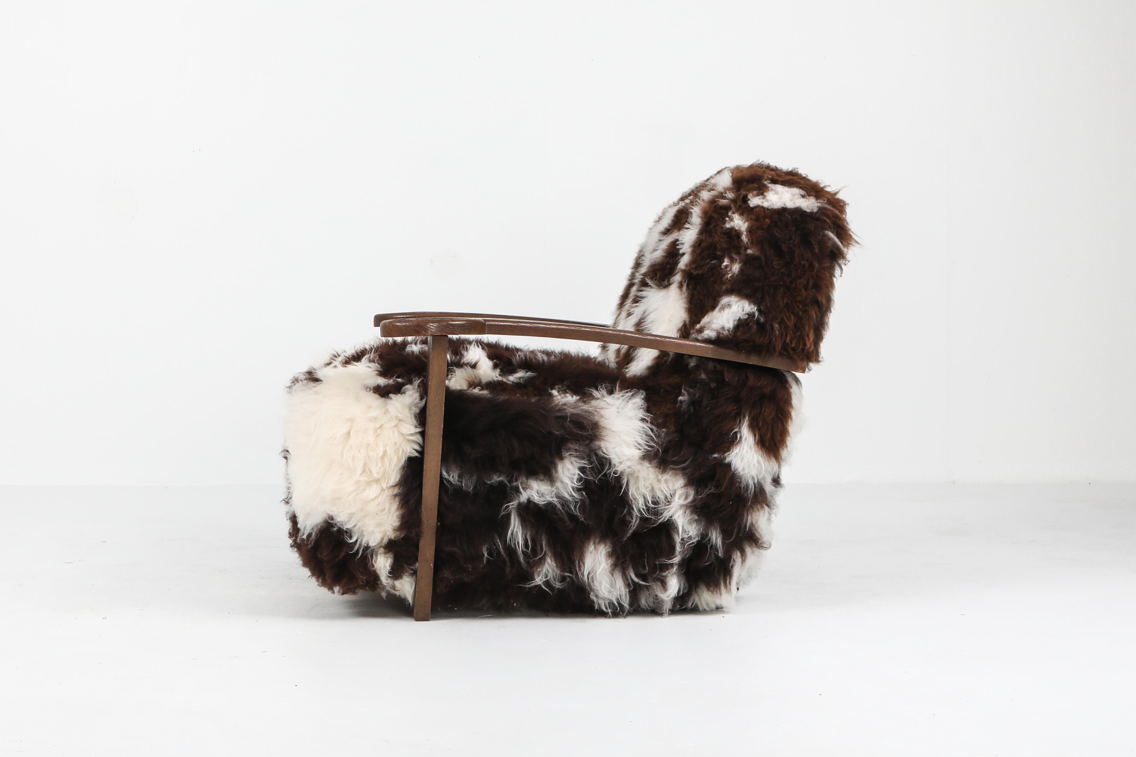 European De Coene Lounge Chair in Sheep Wool