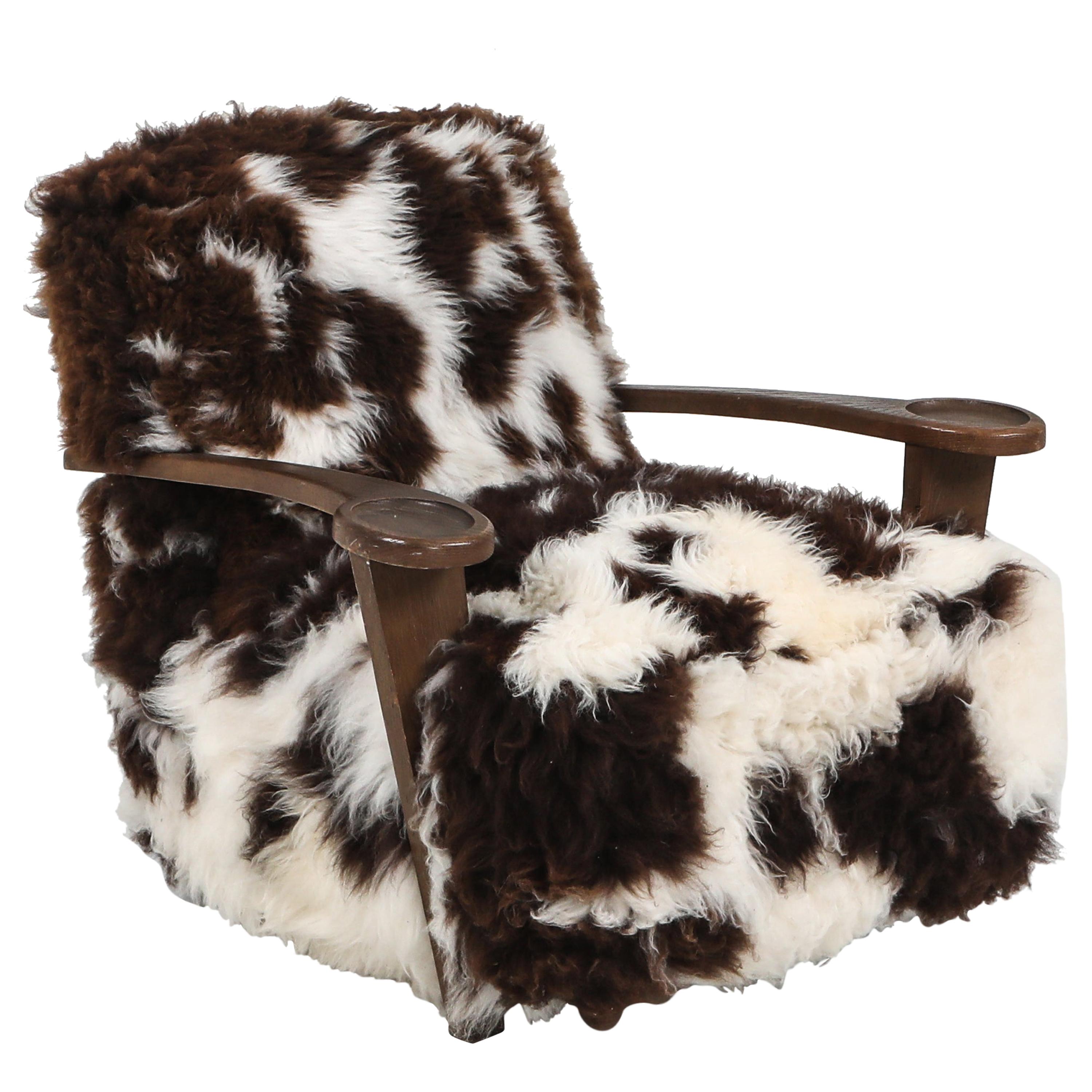 De Coene Lounge Chair in Sheep Wool