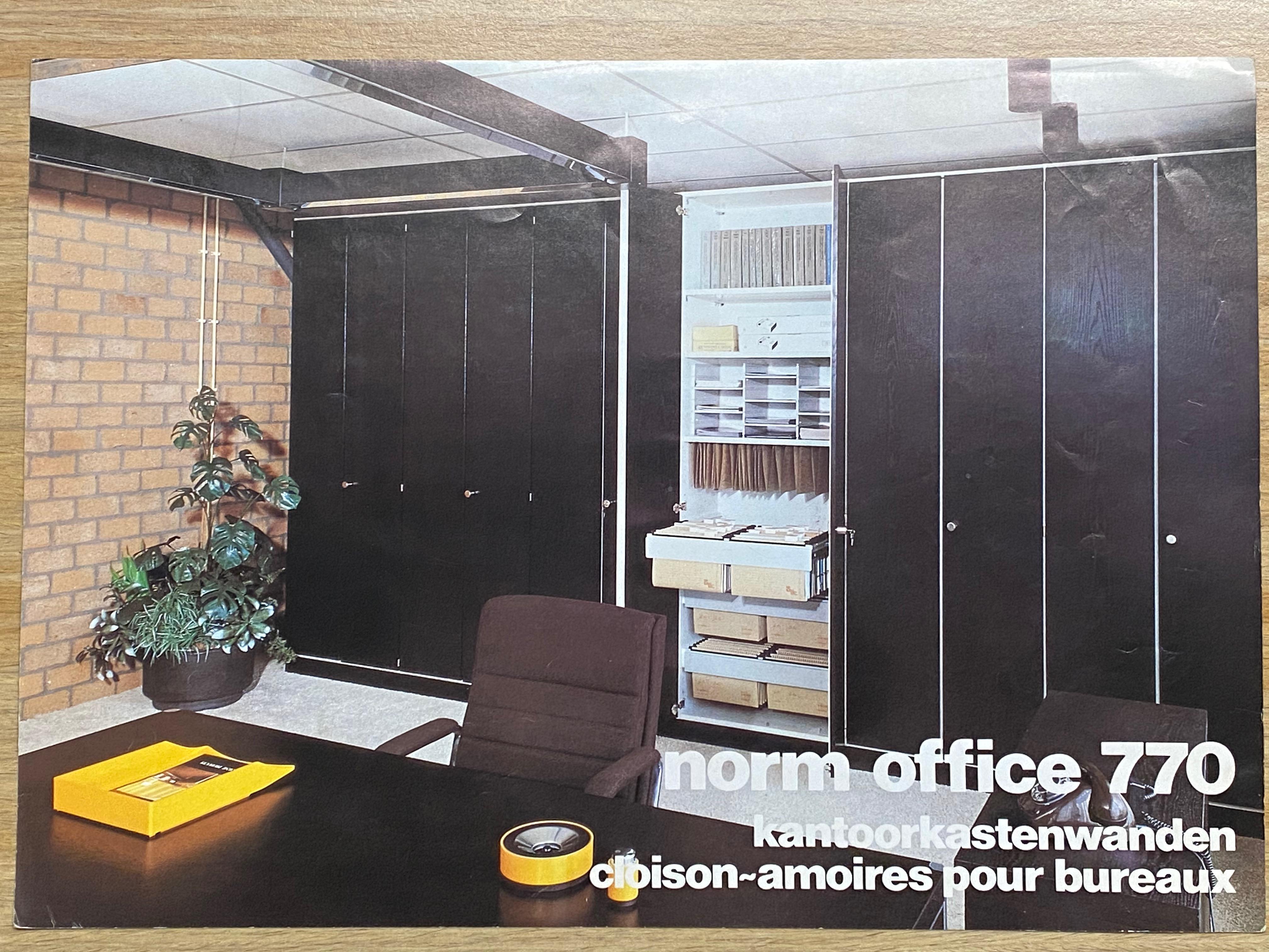 Unité murale modulaire Norm Office 770 de De Coene ,1969, design belge en vente 2