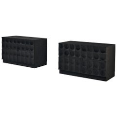 De Coene, Paar Sideboards aus geschwärzter Eiche