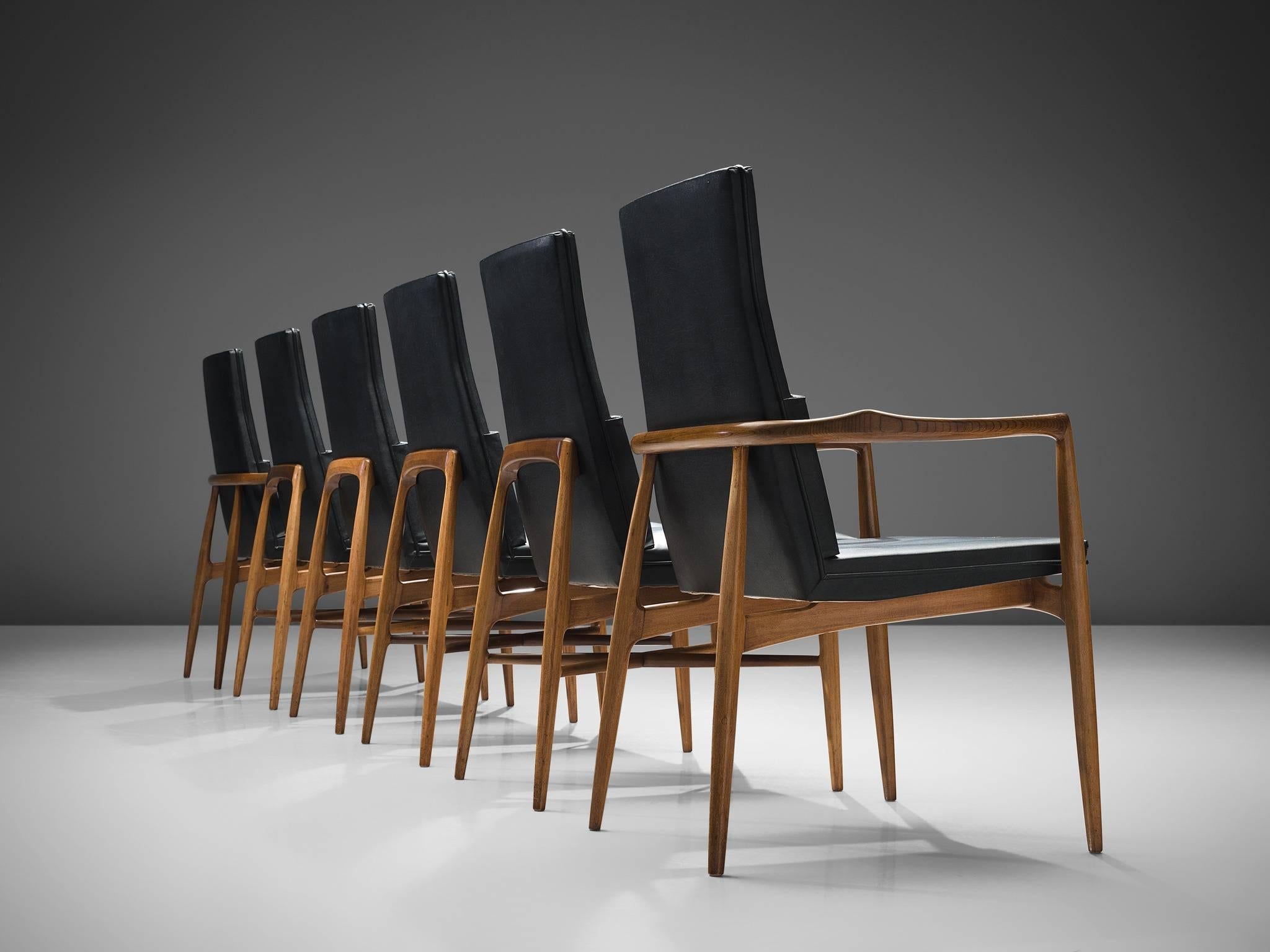 De Coene Set of Six Black Madison Dining Chairs 2