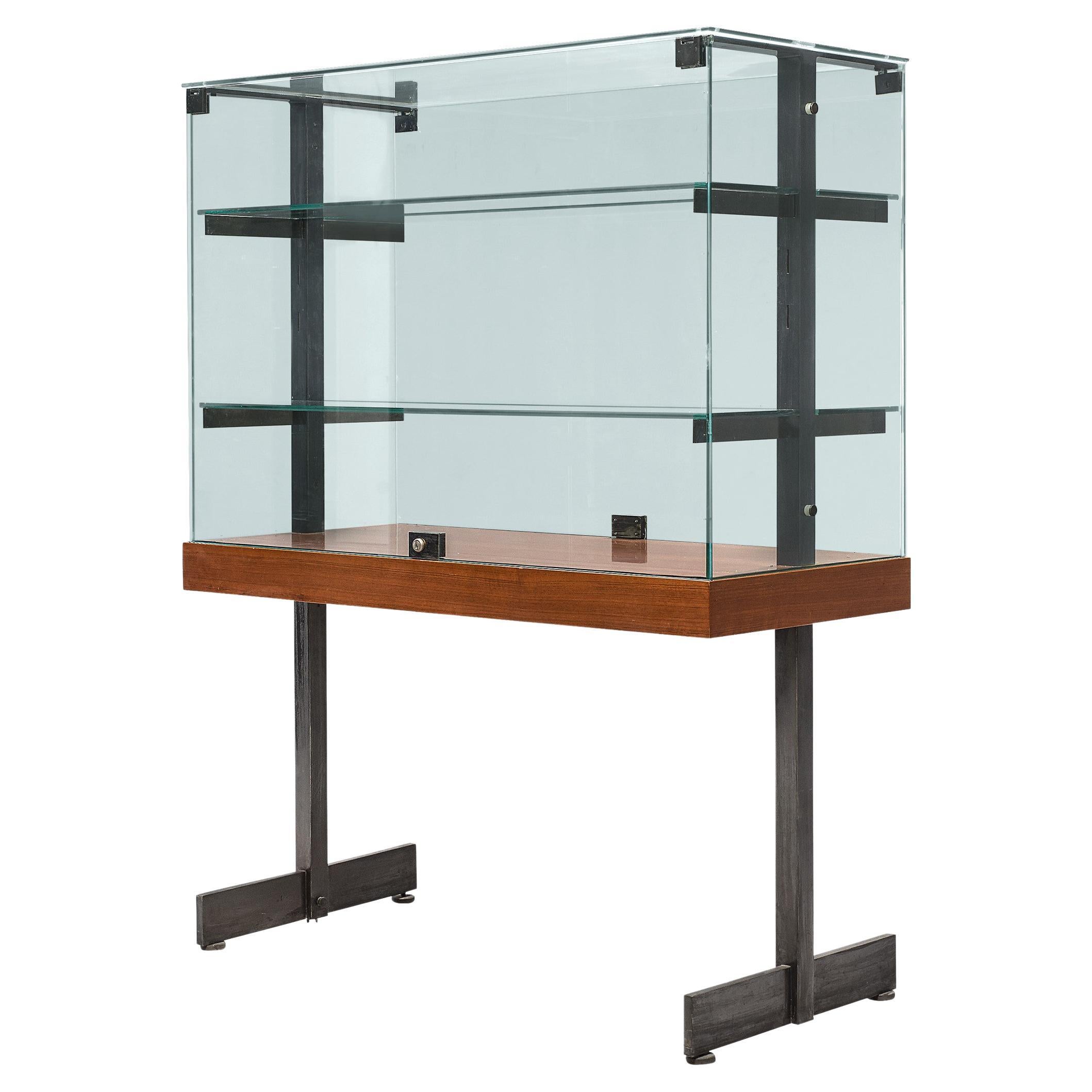 De Coene Showcase in Glass, Steel and Teak