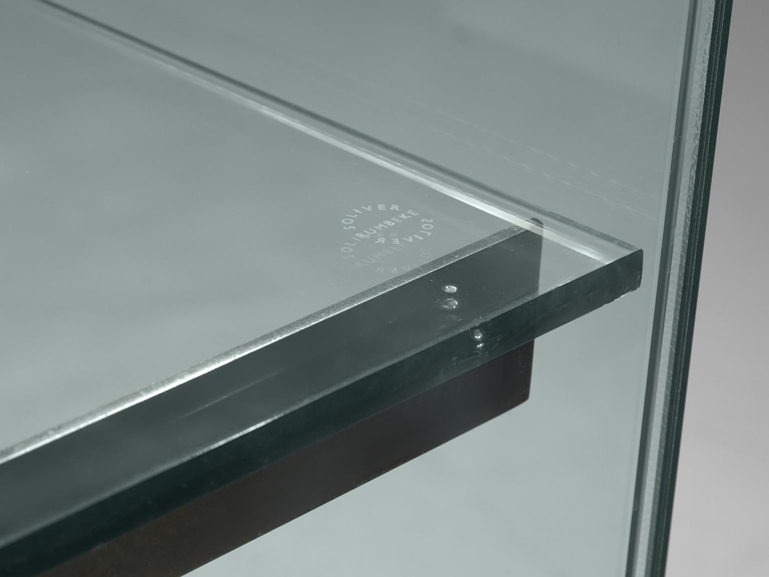 De Coene Showcases in Glass, Steel and Teak For Sale 3