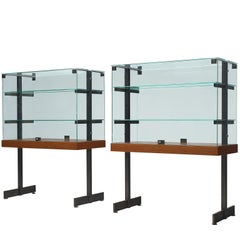 Vitrines De Coene en verre, acier et teck
