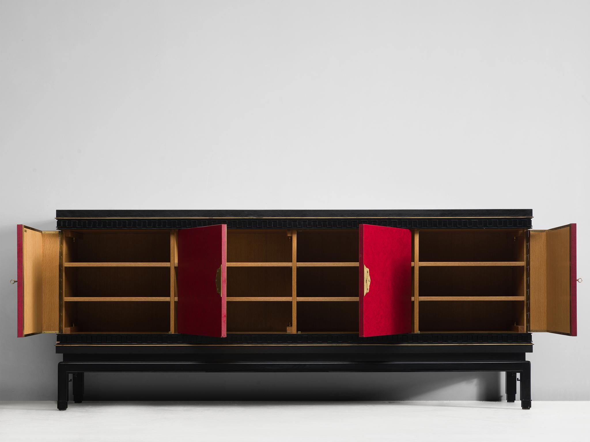 Faux Leather De Coene Sideboard in Art Deco Style