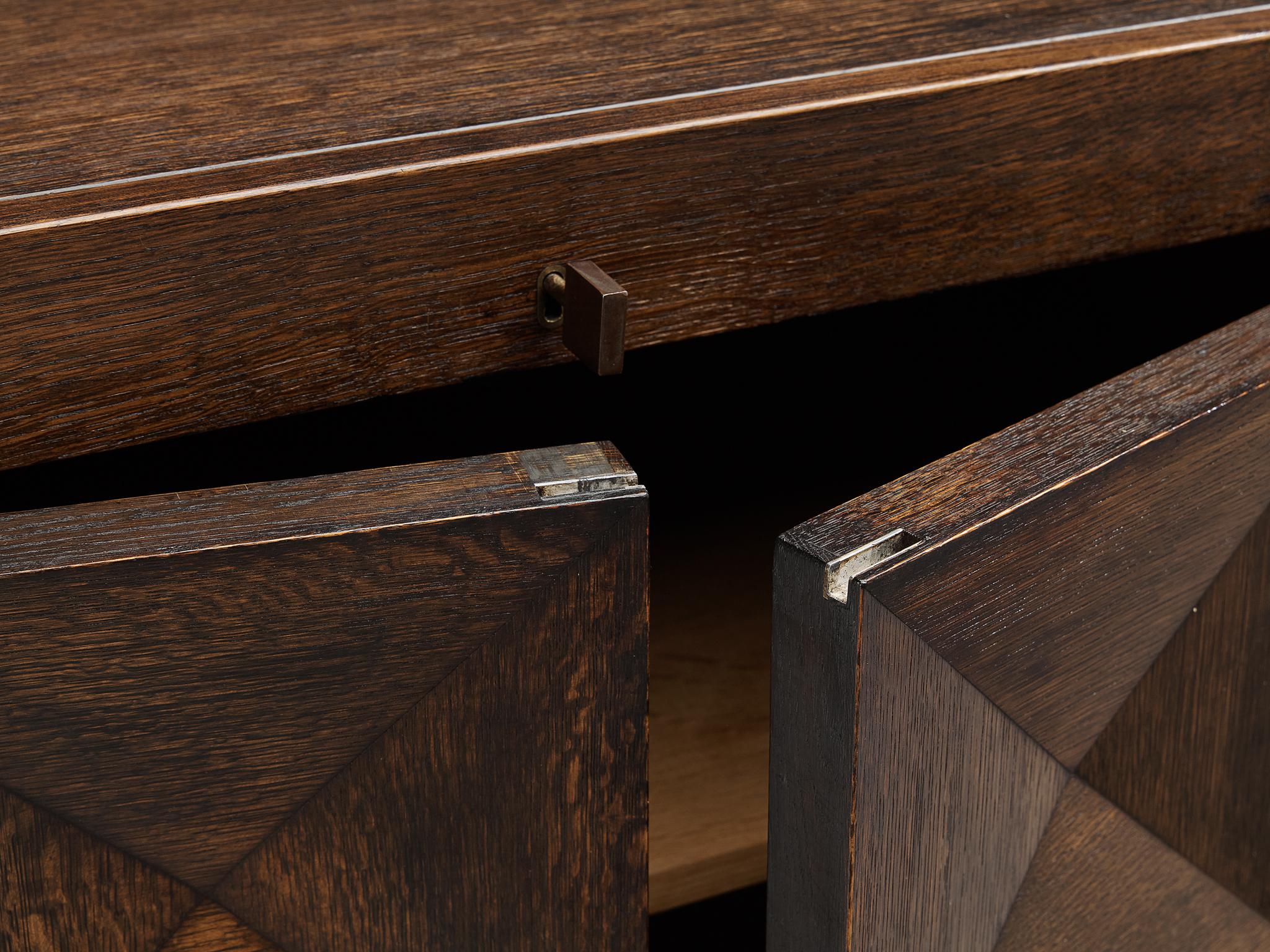 Belgian Brutalist Sideboard in Dark Stained Oak 5