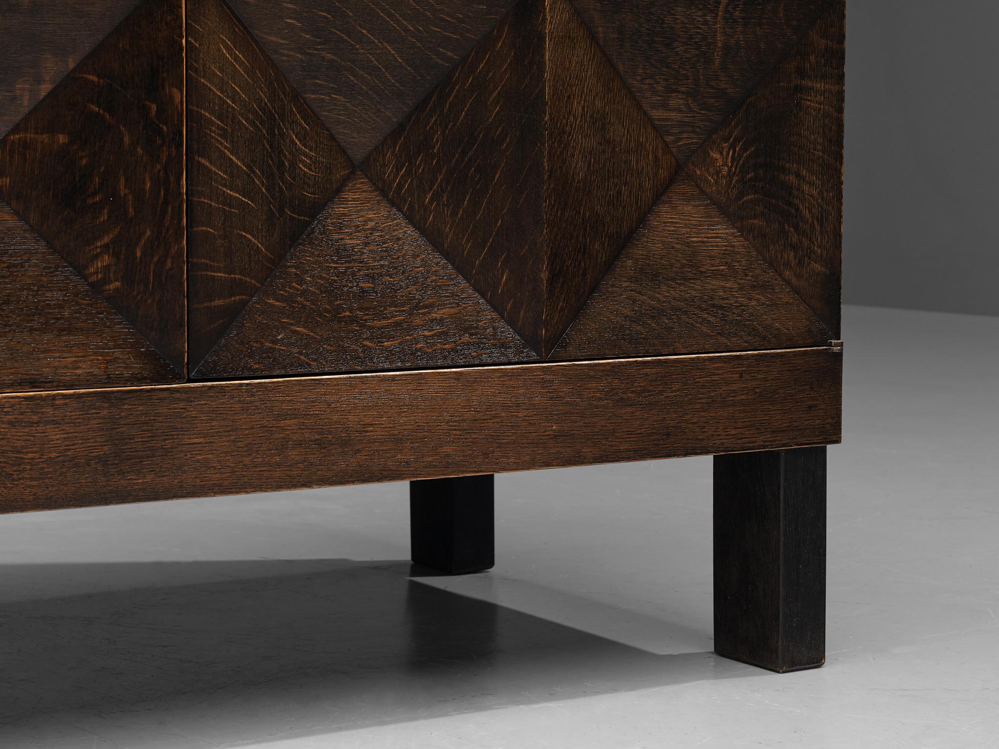 Belgian Brutalist Sideboard in Dark Stained Oak 2