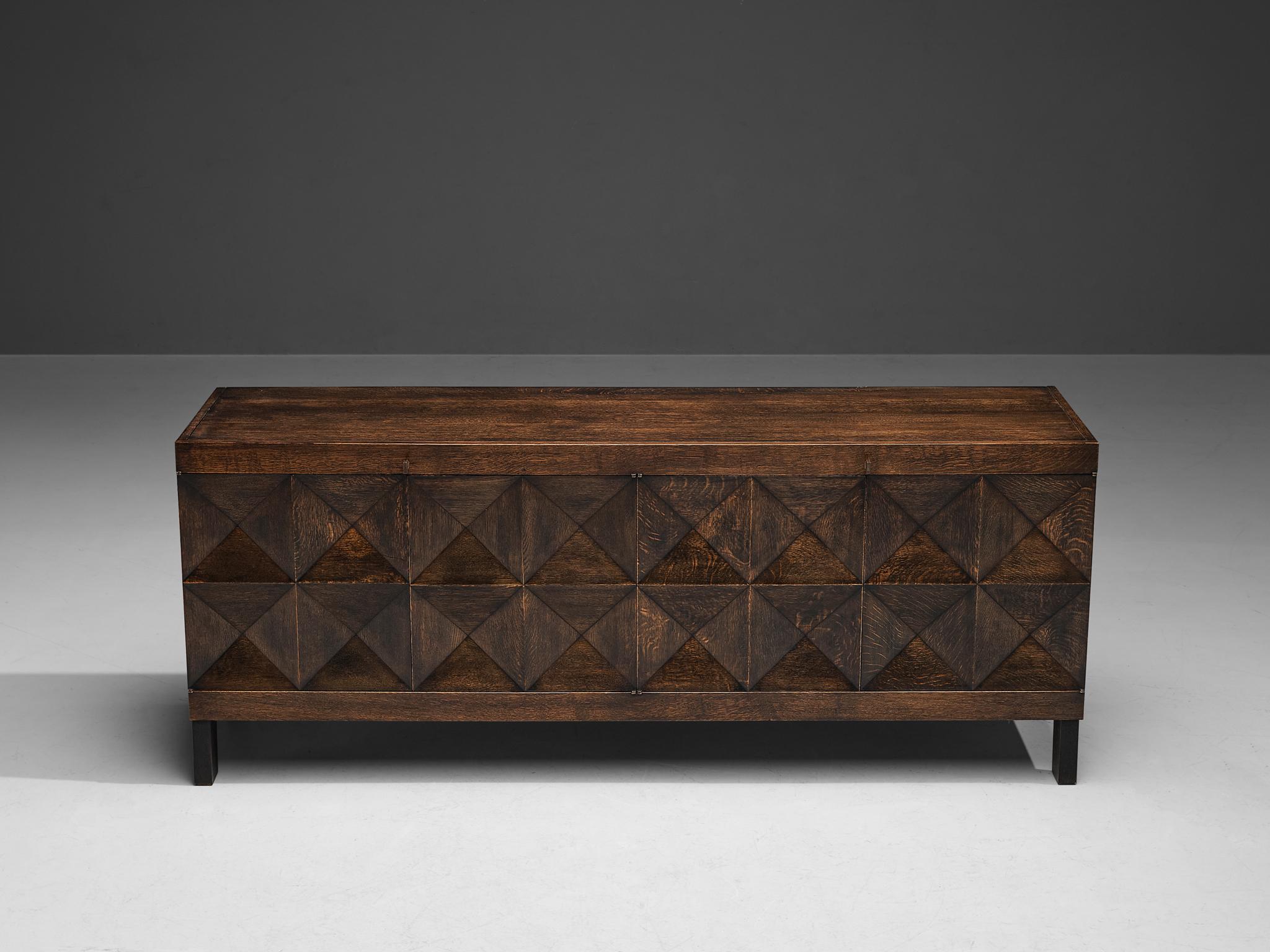 Belgian Brutalist Sideboard in Dark Stained Oak 4