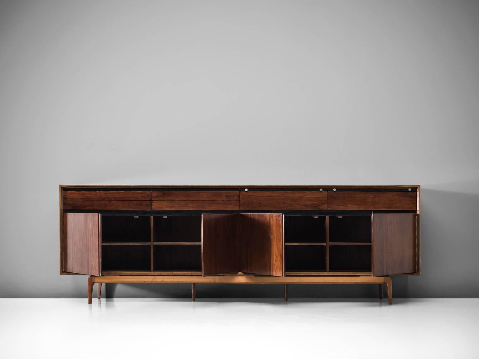 Mid-Century Modern De Coene Sideboard in Rosewood and Walnut