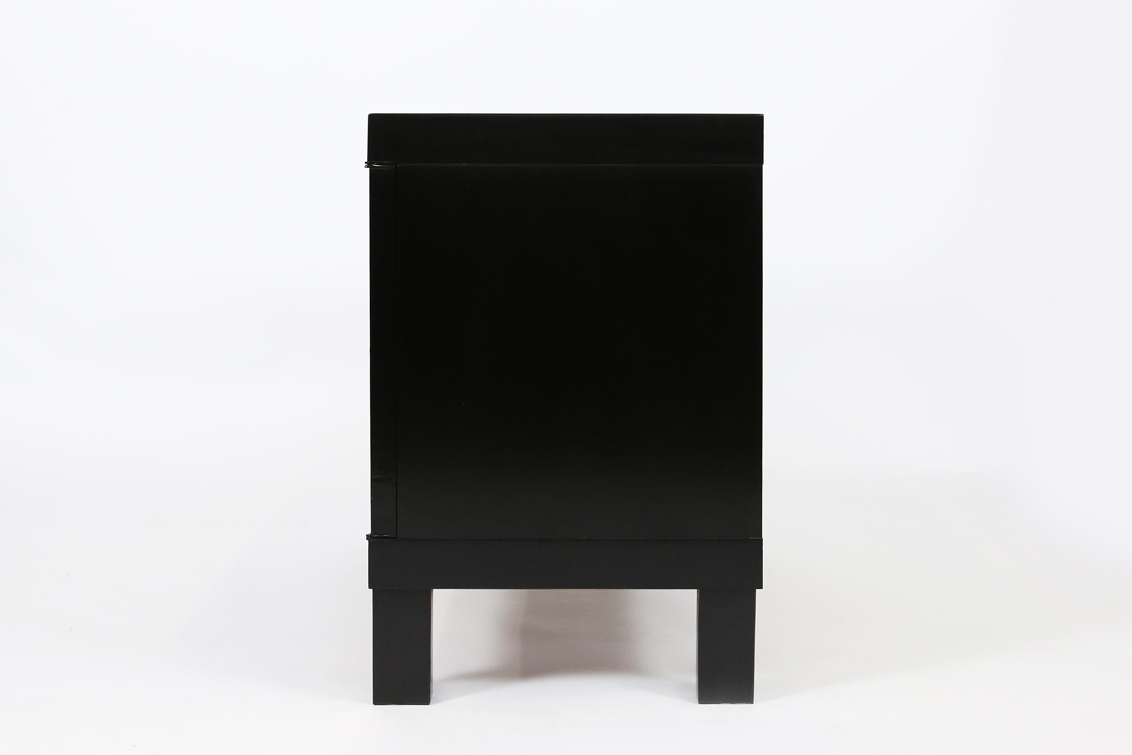 Belgian De Coene Small Sideboard or Bar Cabinet in Black Stained Oak, 1970s For Sale