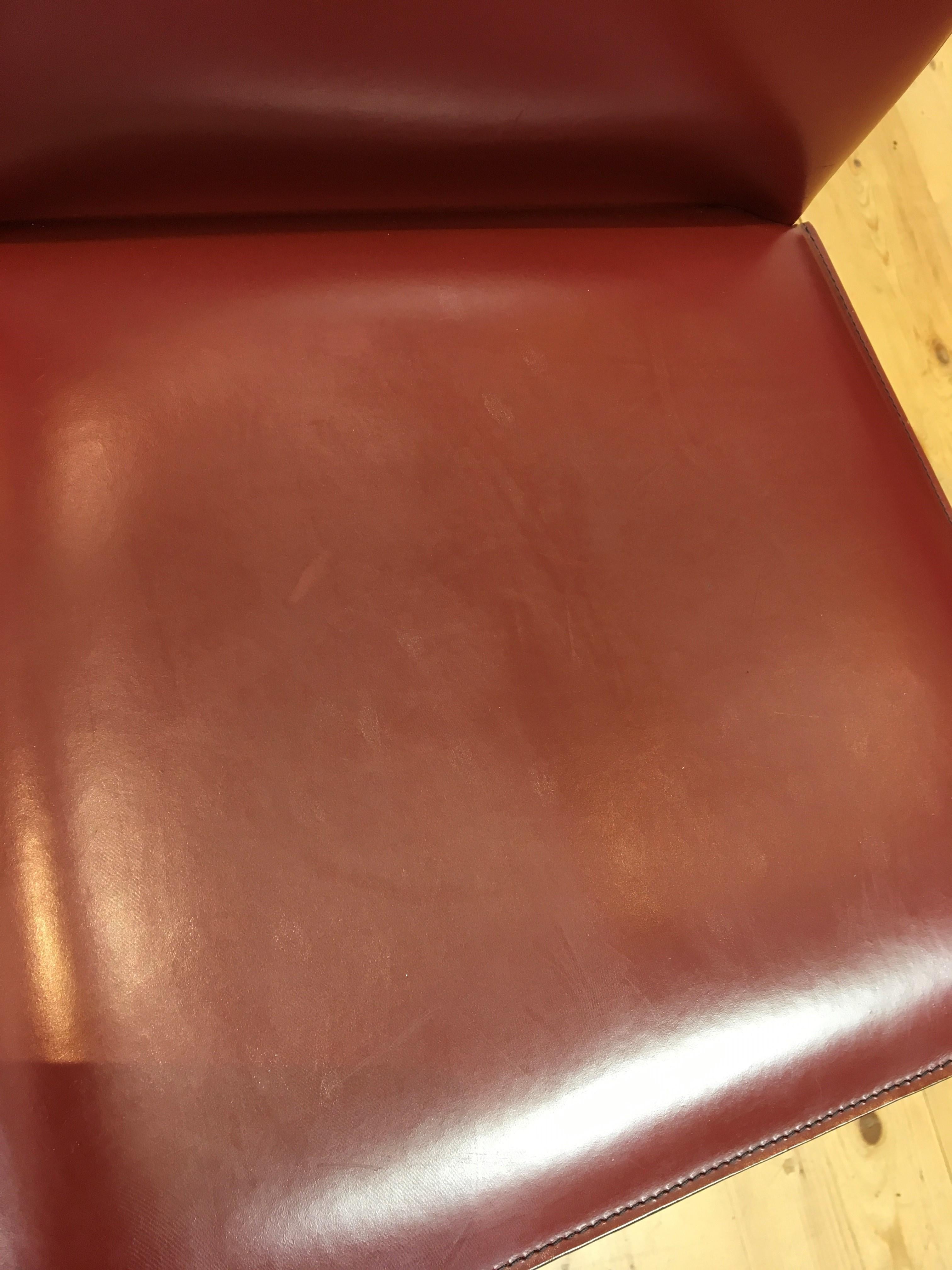 De Couro of Brazil Red Leather Dining Room Set for 6, 1980s For Sale 12