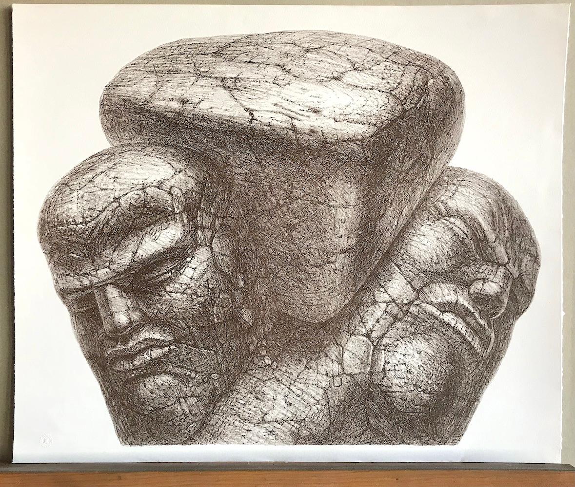 stone head drawing