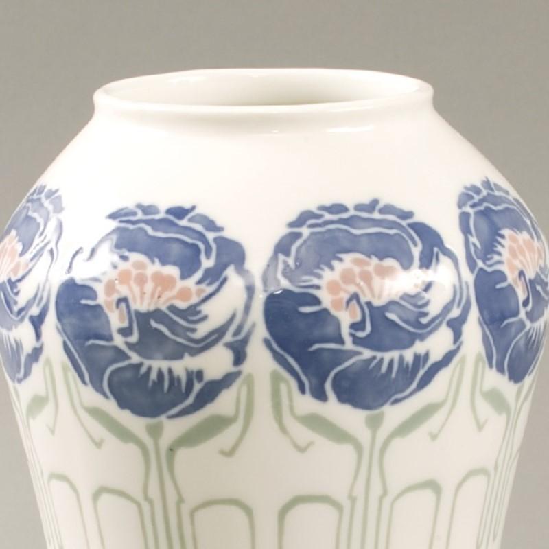 De Feure French Art Nouveau Ceramic Vase In Excellent Condition For Sale In New York, NY