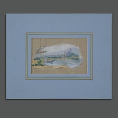 Antique Period Italian Signed Landscape Watercolor