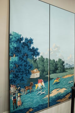 De Gournay Painted Set of 2 Wallpaper from Duarte Pinto Coelho Collection
