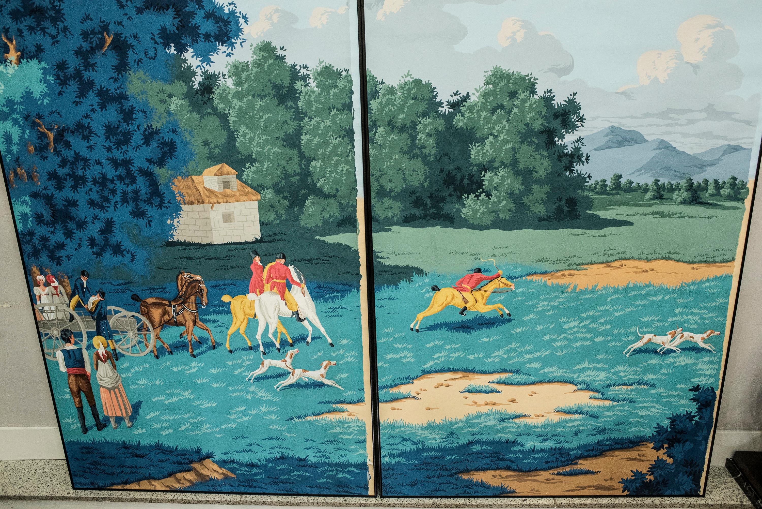 De Gournay Painted couple of  Wallpaper from Duarte Pinto Coelho Collection 7