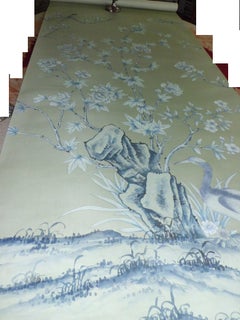 De Gournay Wallpaper Del 1976 "Earlham" Chinoiserie, Sequence of 3 Panels