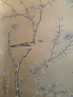 De Gournay Wallpaper Del 1976 "Earlham" Chinoiserie, Sequence of Panels Nr 20+21