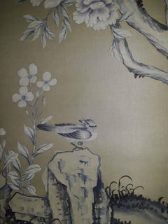 De Gournay Wallpaper Del 1976 "Earlham" Chinoiserie, Sequence of Panels nr 6+7