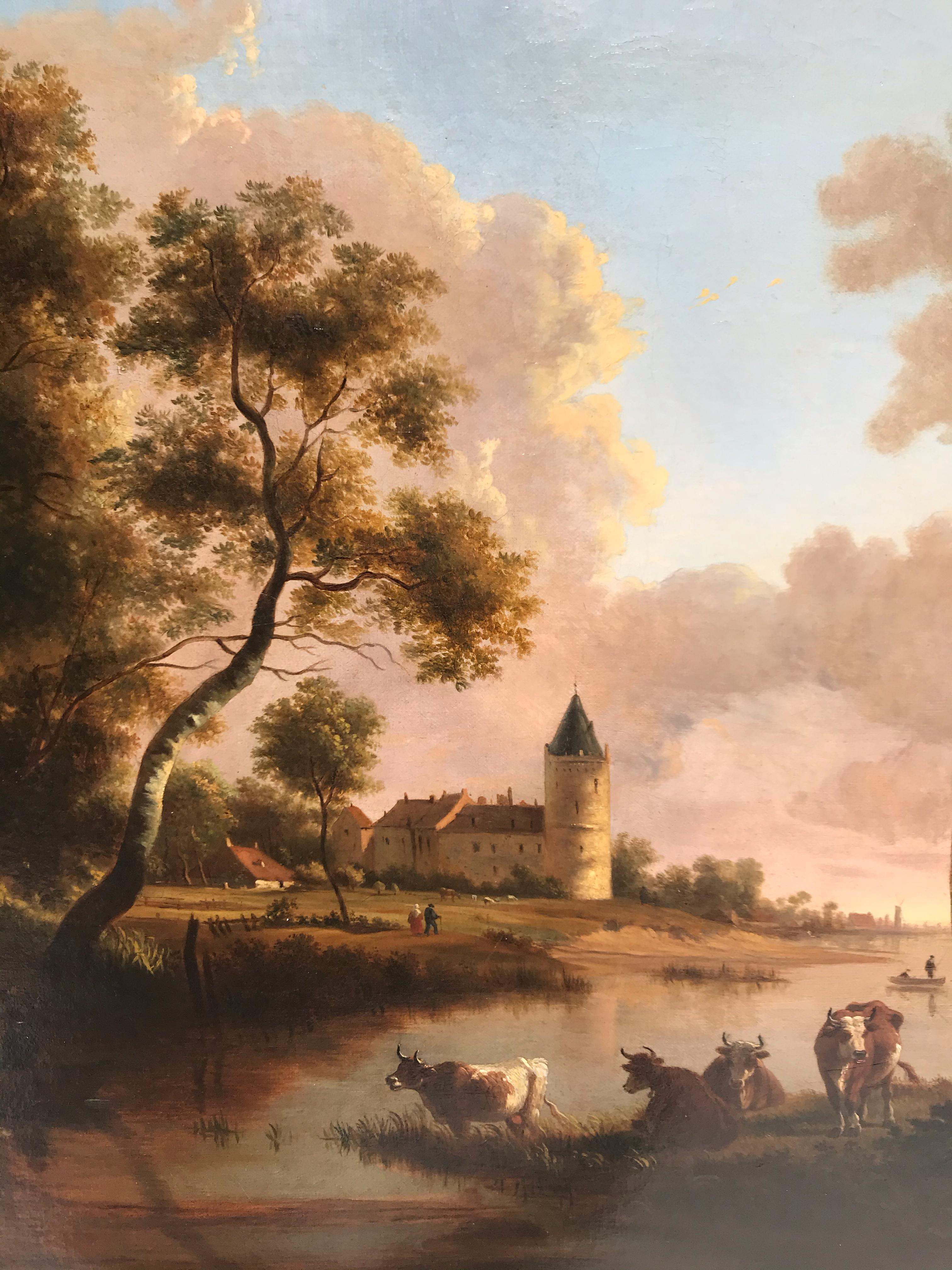 Lakeside Landscape 1839 - Academic Painting by DE GRAILLY Victor 