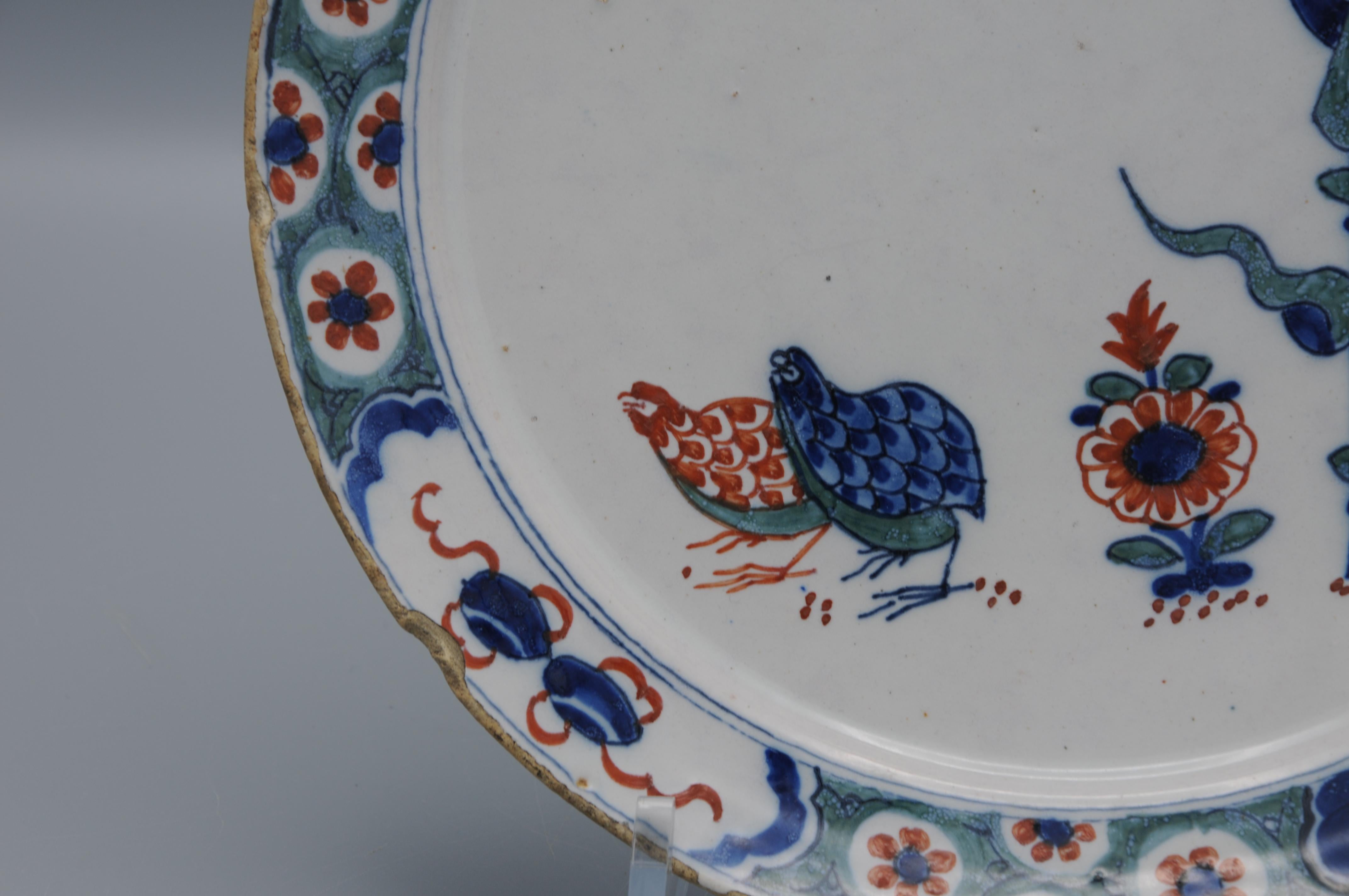 Chinoiseries Assiette à caille De Grieckse A - hollandaise de style kakiemon de Delft, début du 18e siècle en vente