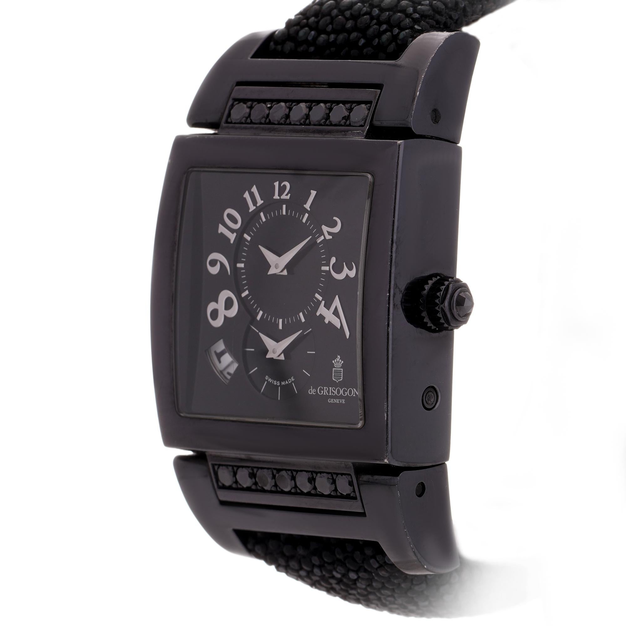 De Grisogno Instrumento N°UNO Black PVD Black Gem Automatic Unisex Watch In Good Condition For Sale In Braintree, GB