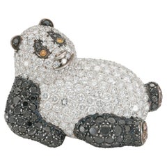 De Grisogono 12.18 Carat Diamond Panda Brooch Pendant