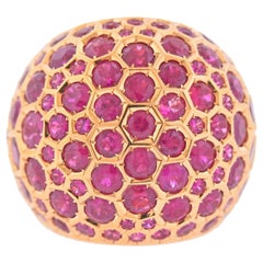 De Grisogono 14.95 Carat Pink Fuchsia Sapphire Gold Dome Ring