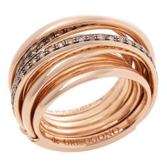 De Grisogono 18 Karat Rose Gold Brown Diamond Allegra Cocktail Ring