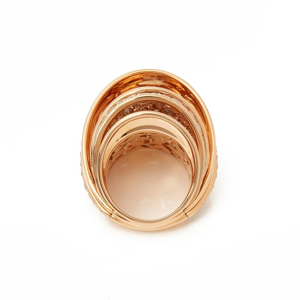 De Grisogono 18 Karat Rose Gold Icy and White Diamond Cocktail Jane Ring 2