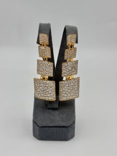 de Grisogono 18k gold and diamond asymetric dangly earrings