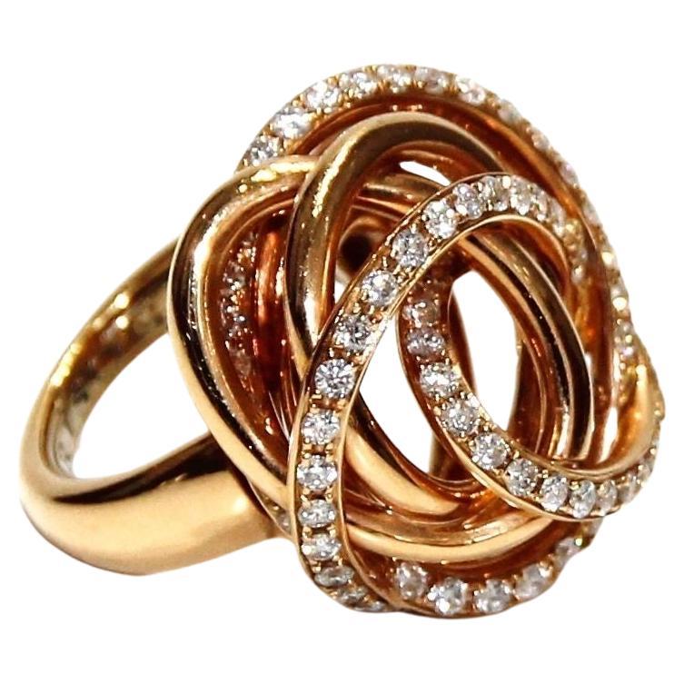 De Grisogono 18k Rose Gold Diamond Flower Ring