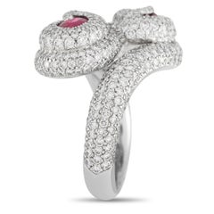 De Grisogono 18K White Gold 3.51 ct Diamond Ruby Ring