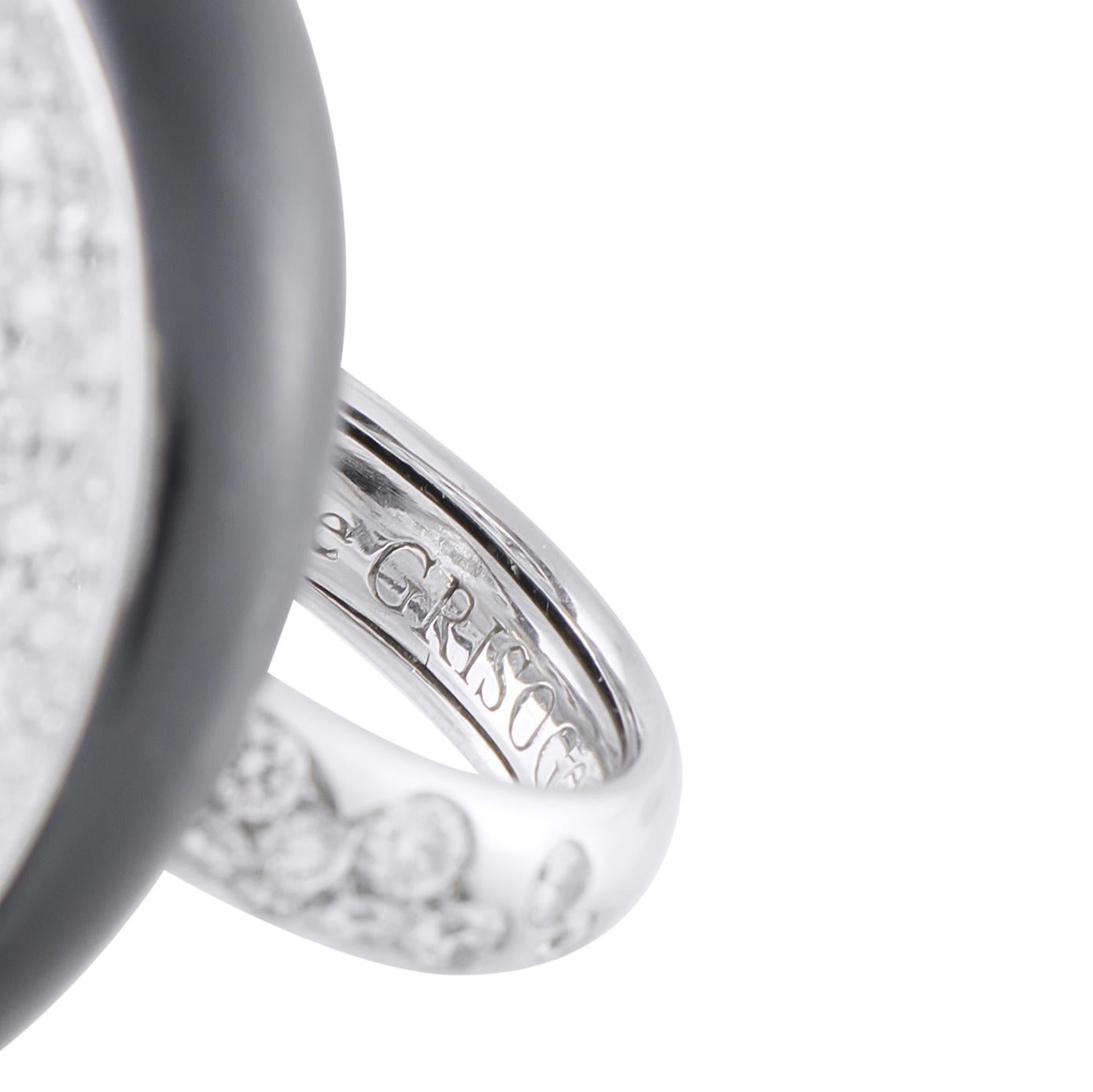 De las mujeres de Grisogono 18K White Gold 6.76ct Diamond Statement Ring en venta