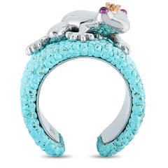 de Grisogono 18 Karat White Gold Stingray Frog Ring